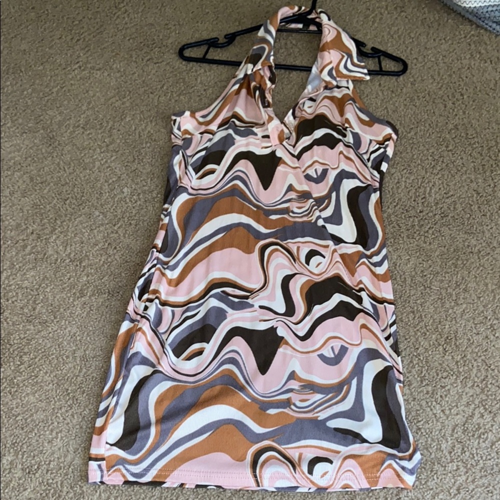 J for Justify Pink and Brown Bodycon Mini Dress